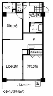 シティコート海老園【1階】の間取り