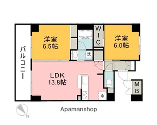フラッツ庚午【6階】の間取り