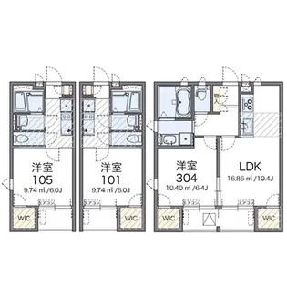 レオネクストグリーンハウス江波【2階】の間取り