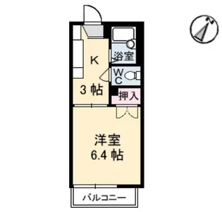 カーサ大成【0203号室】の間取り