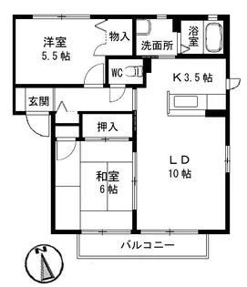 アンソレイユ A棟【2階】の間取り