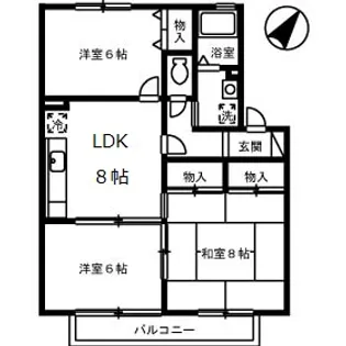ルミエール倉本【2階】の間取り