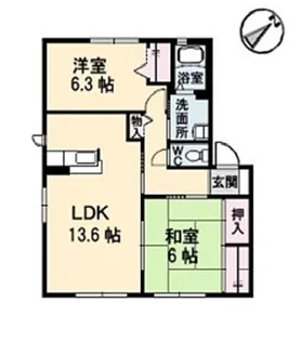 カミーリア B棟【0102号室】の間取り