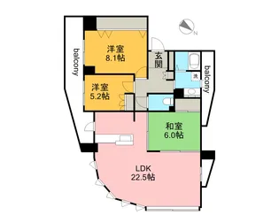ヴィラシオン古江東【0504号室】の間取り