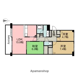 広島県広島市西区井口台2丁目【マンション】の間取り