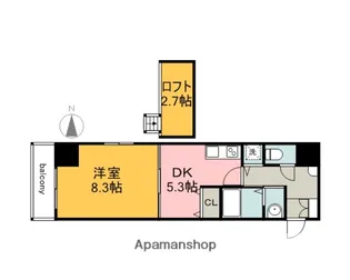 グラビスコート紙屋町【7階】の間取り
