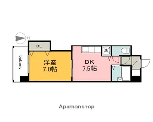 ミッションデルタ【4階】の間取り