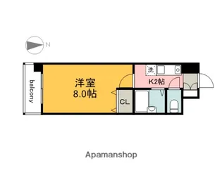 メゾン・ド・カルチェ舟入【1階】の間取り