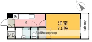 メルクマール御幸橋【205号室】の間取り