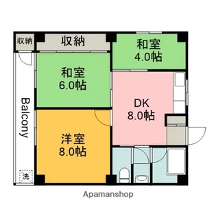 シャトーブラン【6階】の間取り