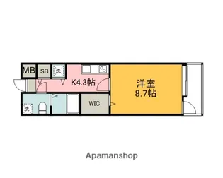 グラビスコート十日市【10階】の間取り
