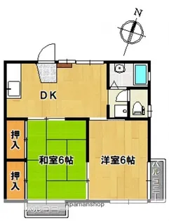 アーネスハイツ宝安【1階】の間取り