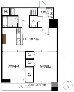 ロッコーマンション東観音コーポ【505号室】の間取り