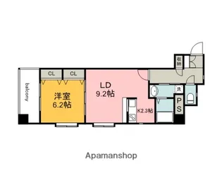 ベリーノ竹屋町【4階】の間取り