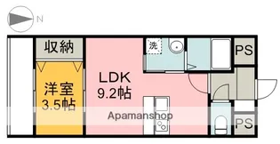 1DKの間取り画像