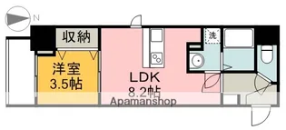 1DKの間取り画像