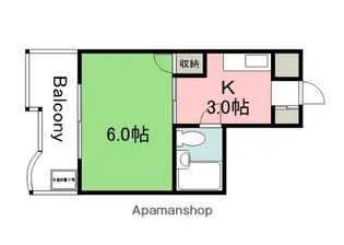 ジョイパレス南観音【402号室】の間取り