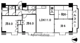 セジュールHARA【3階】の間取り