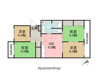 ピアパレス高須【4階】の間取り