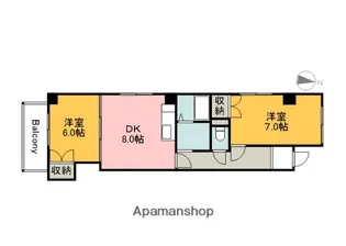 コーポ西旭【2階】の間取り