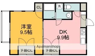 ノーブル平和大通り【9階】の間取り