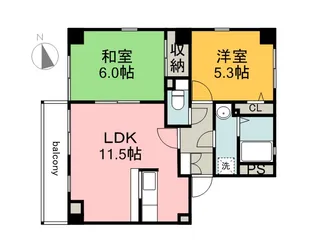フォブールトロワ向井【3階】の間取り