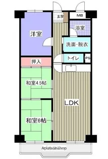 アームズ皆実【706号室】の間取り