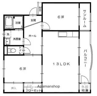川本マンション(祇園)【2階】の間取り