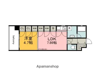 ライフメント平和大通り【4階】の間取り