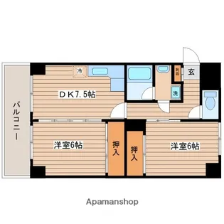 市川マンション【3階】の間取り