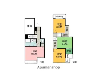 広島県広島市西区草津新町2丁目【テラスハウス】の間取り
