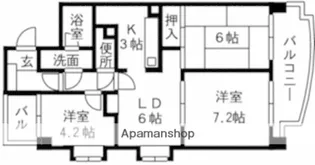 パークハイム東白島【9階】の間取り