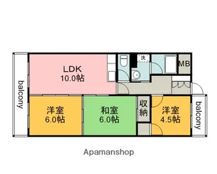 コンフォート宝町【701号室】の間取り