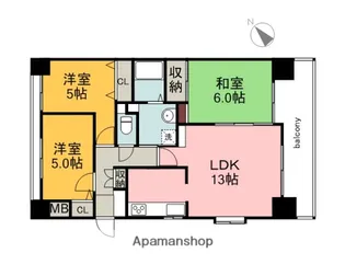 ハウスバーンフリート舟入南【4階】の間取り