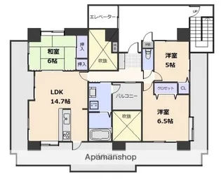 ハウスバーンフリート比治山本町【501号室】の間取り