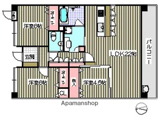 ルミナスサンシャーレ古江東【803号室】の間取り