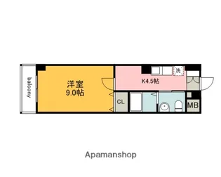 シャトー広島【514号室】の間取り