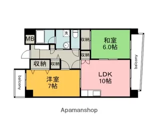 パークリバー東白島【4階】の間取り