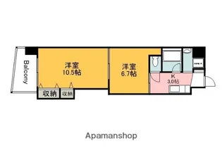 パステロアロッジオ45東蟹屋【9階】の間取り