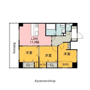 グランドポレストーネ大手町【12階】の間取り