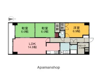 ホウライツルビル【5階】の間取り