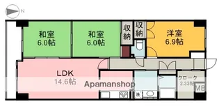 ホウライツルビル【3階】の間取り