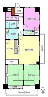 ホウライツルビル【4階】の間取り