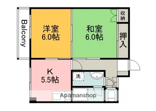 ツルミハイツ【402号室】の間取り