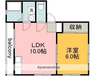 ロジュマン皆実【3階】の間取り