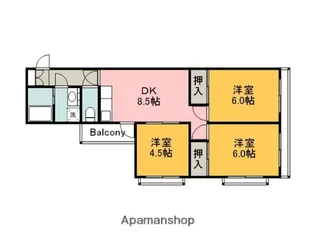 楠マンションB【305号室】の間取り