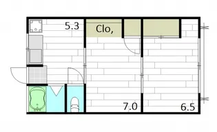 木本アパート【203号室】の間取り