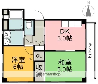 ヴィラシーン江波【3階】の間取り
