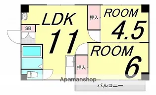 東洋コーポラス【4階】の間取り