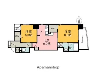 ヴィラ博丈(旧VELOCEⅠ)【802号室】の間取り